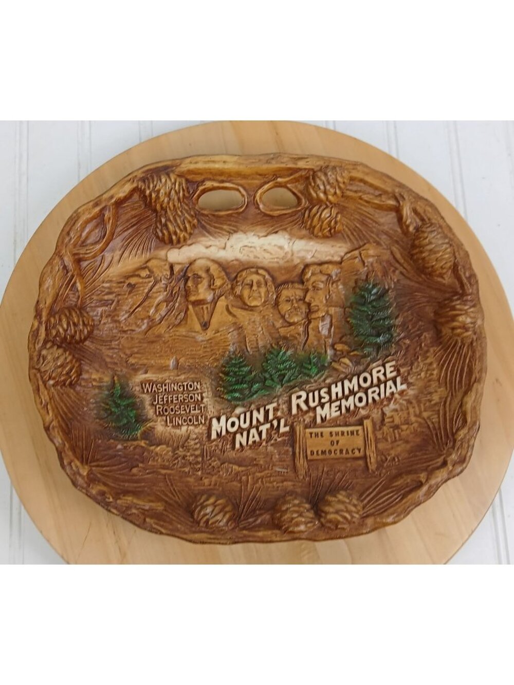 Vintage Mount Rushmore National Memorial Souvenir Platter Bowl by Taco USA 3D Fa